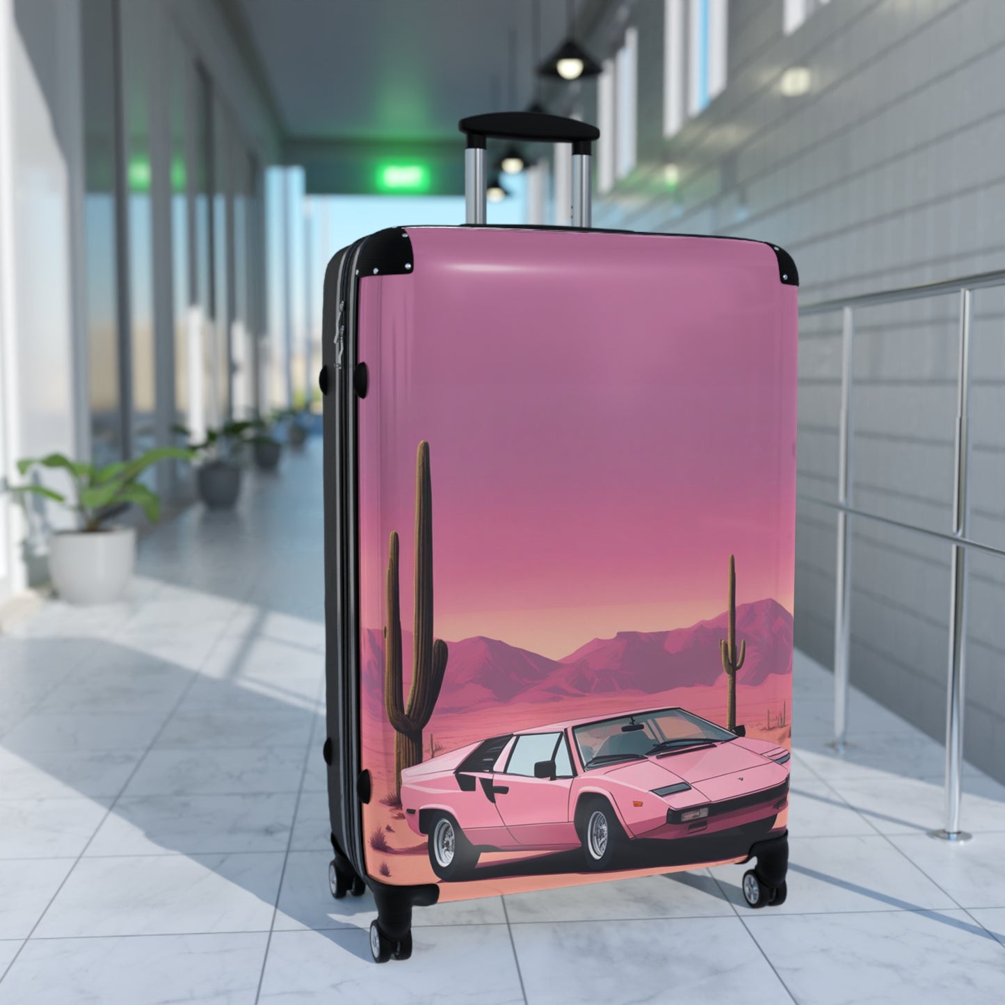 Suitcase with Retro Print: 
Cactus Sunset [TEDDY]