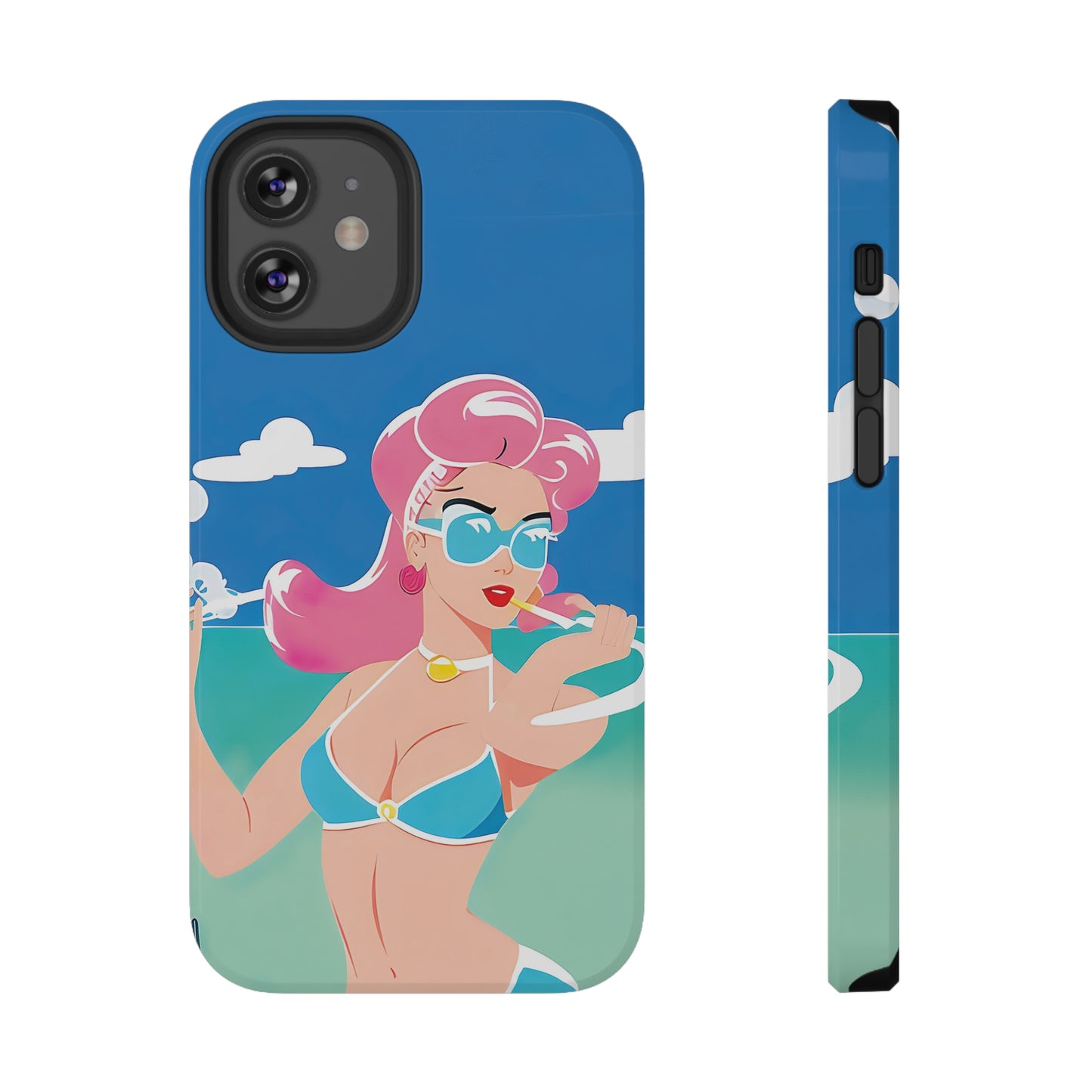 Impact-Resistant Phone Case with Art Deco Pin-Up [TEDDY]