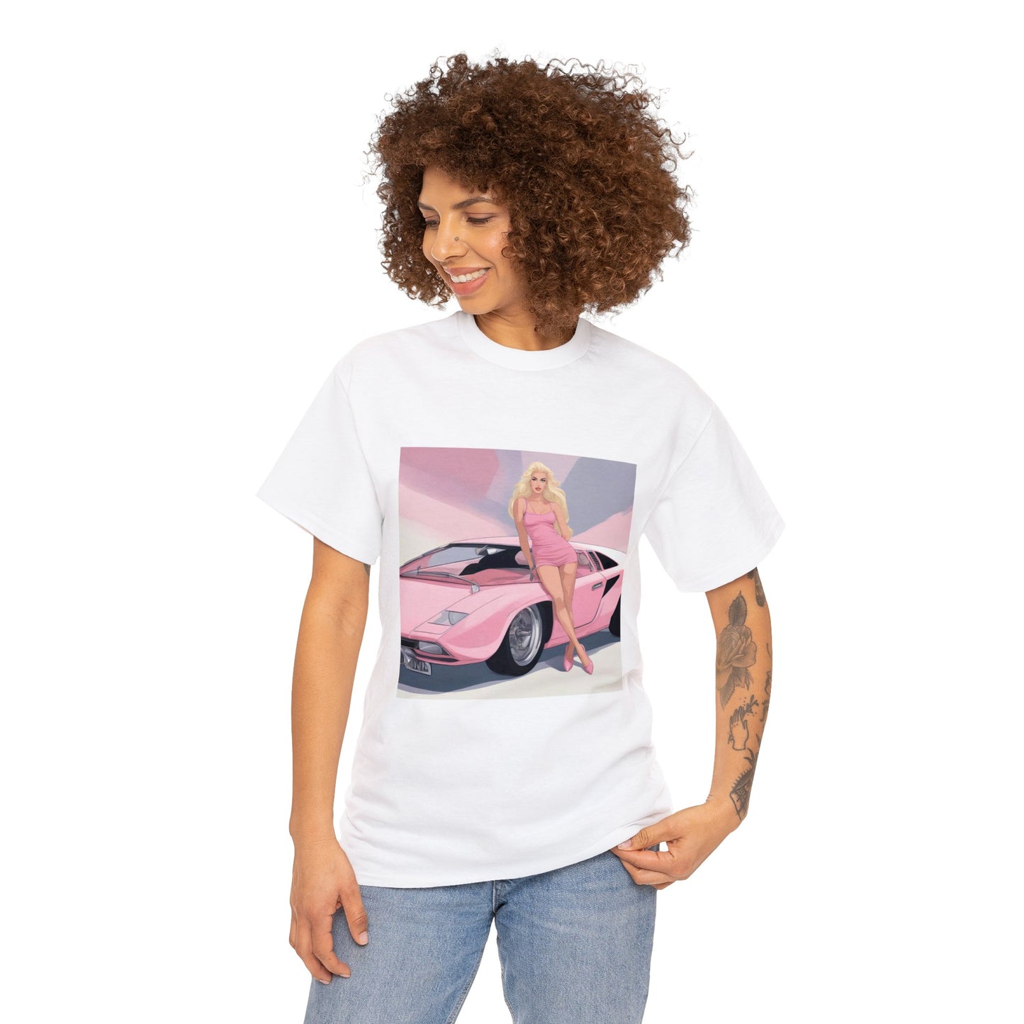 Unisex Heavy Cotton Tee: Barbie Illustration [TEDDY]