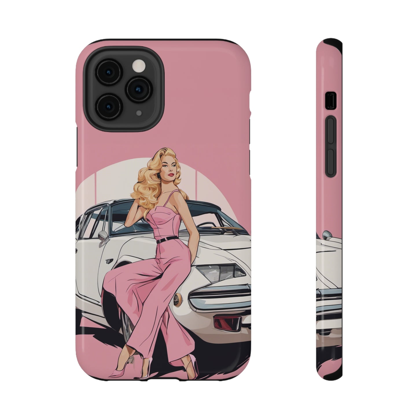 Impact-Resistant Phone Case with Pink Arch Pin-Up [TEDDY]