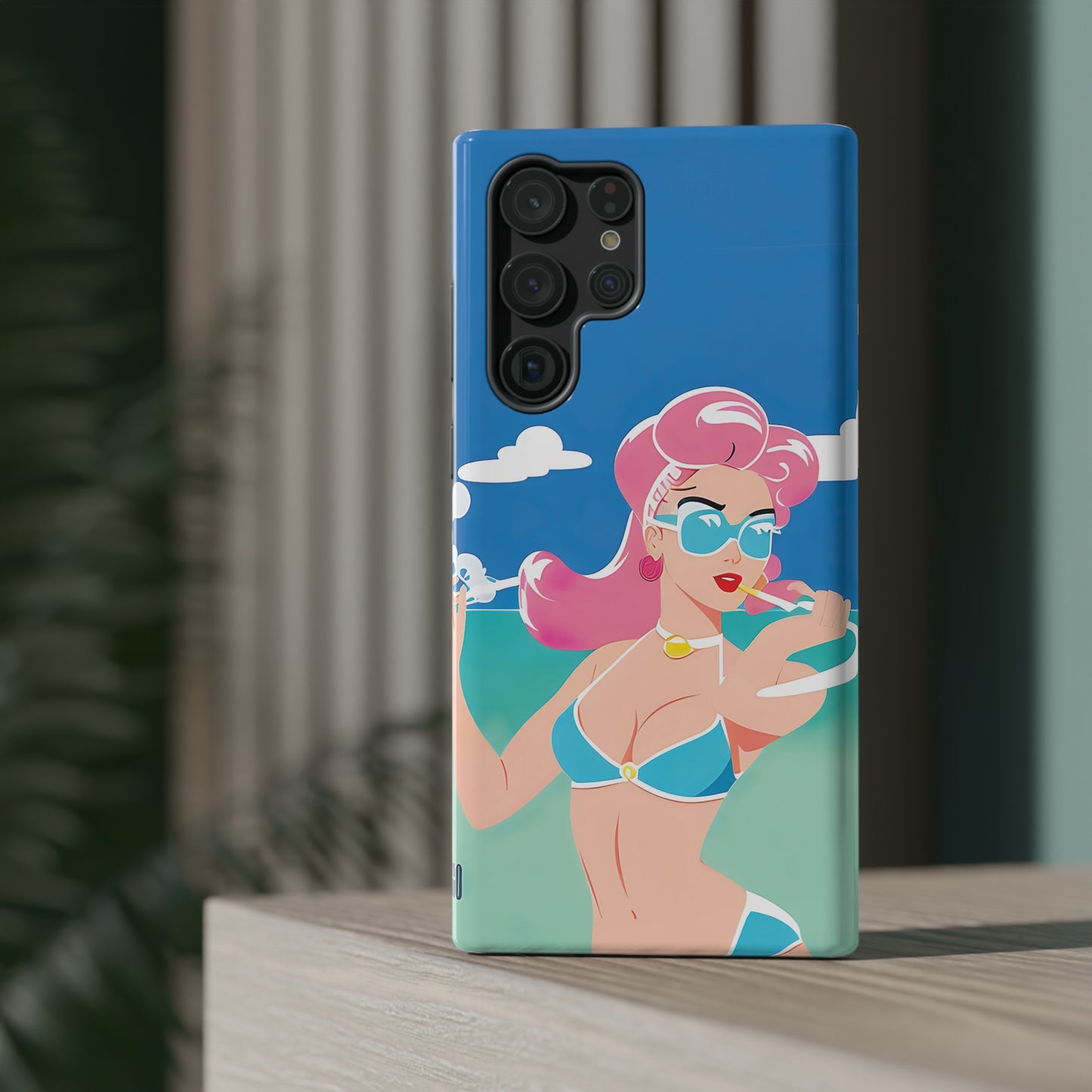 Impact-Resistant Phone Case with Art Deco Pin-Up [TEDDY]