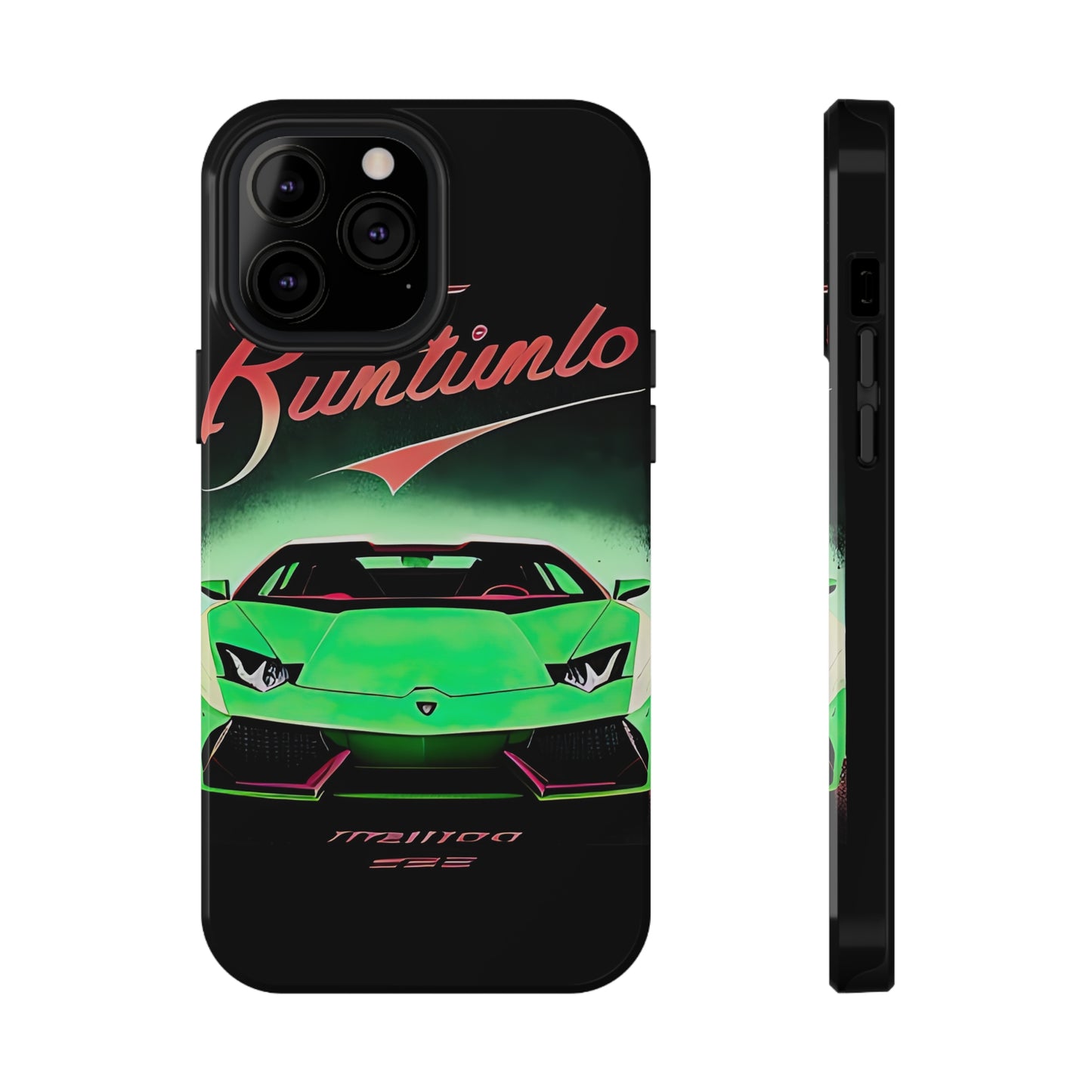 Impact-Resistant Phone Case with Green Lambo [TEDDY]