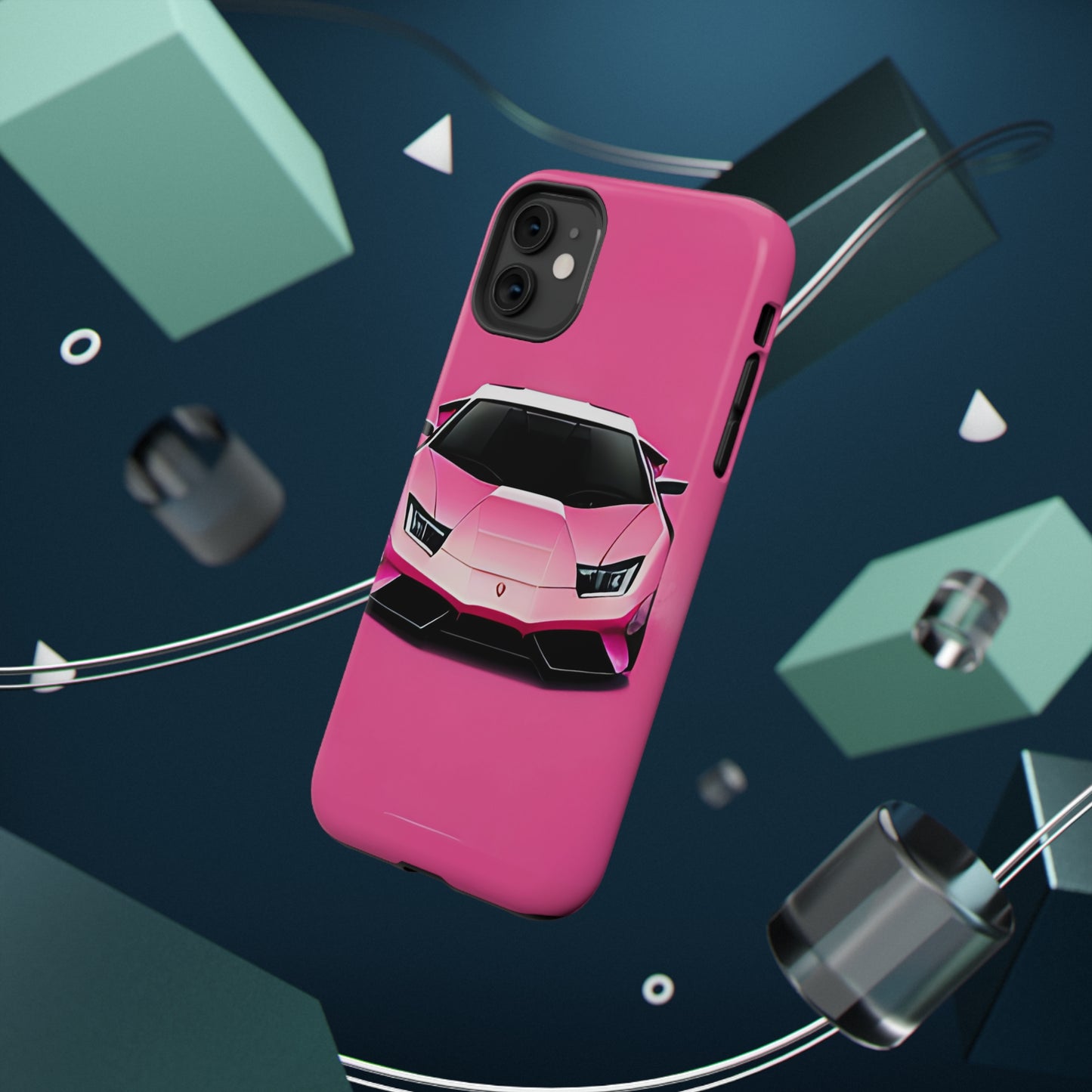 Impact-Resistant Phone Case with Pink Lambo [TEDDY]