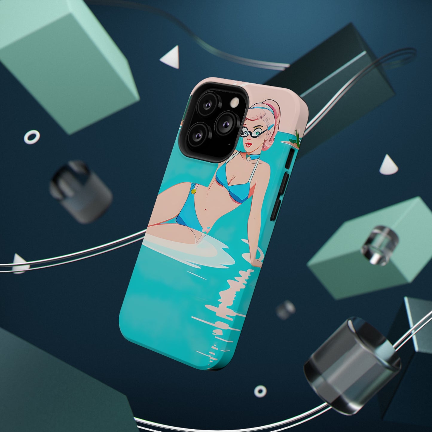 Impact-Resistant Phone Case with Shoreside Pin-Up [TEDDY]