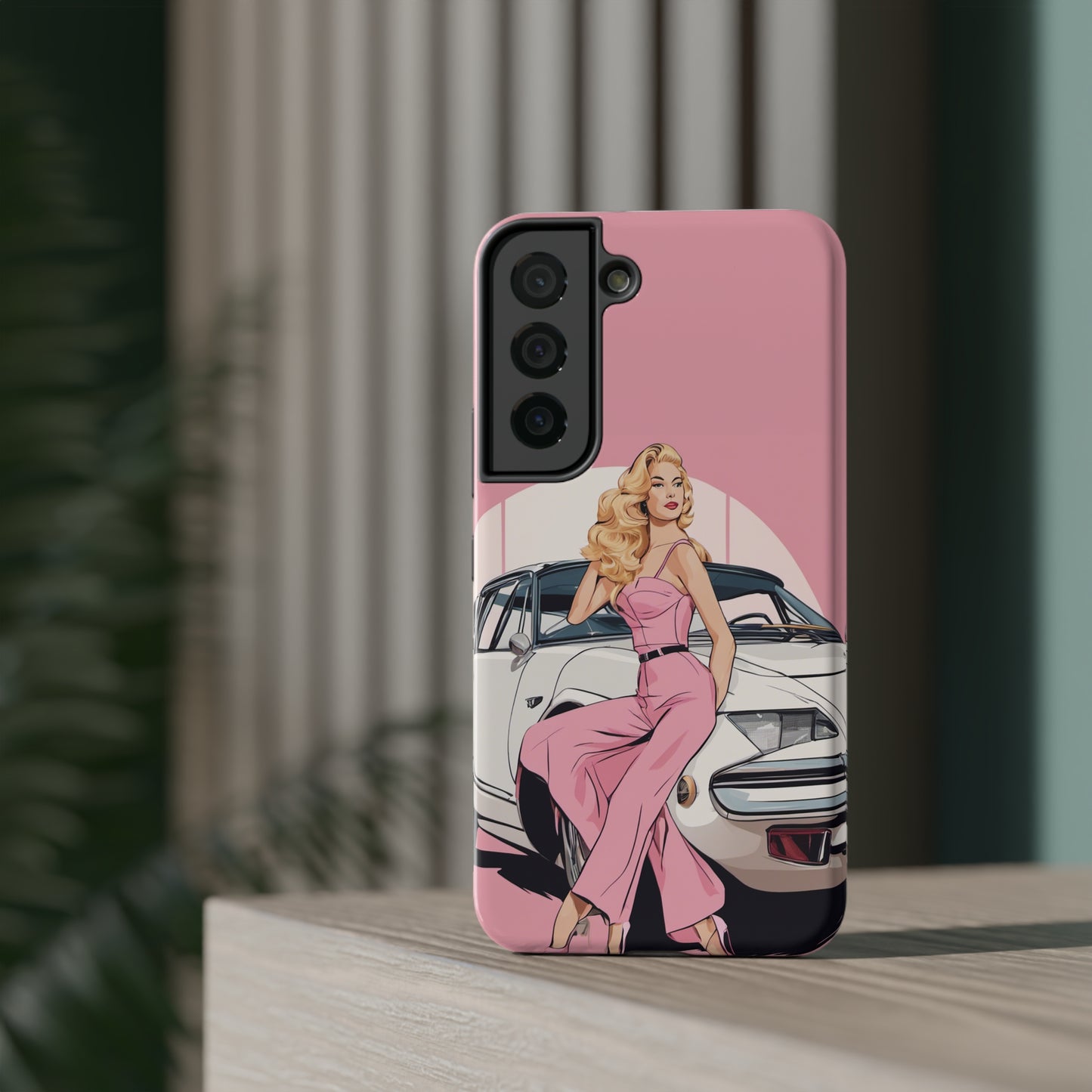 Impact-Resistant Phone Case with Pink Arch Pin-Up [TEDDY]