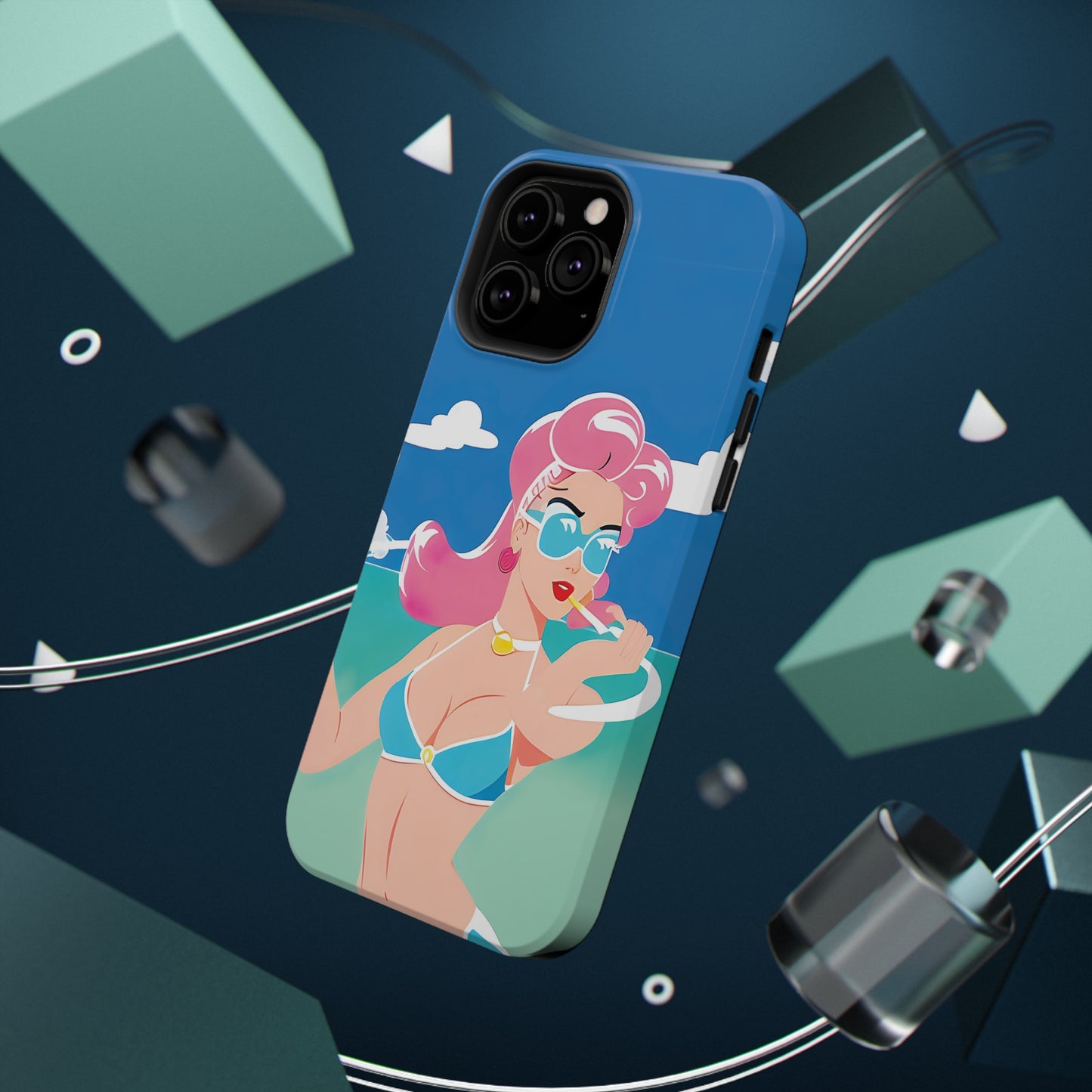 Impact-Resistant Phone Case with Art Deco Pin-Up [TEDDY]