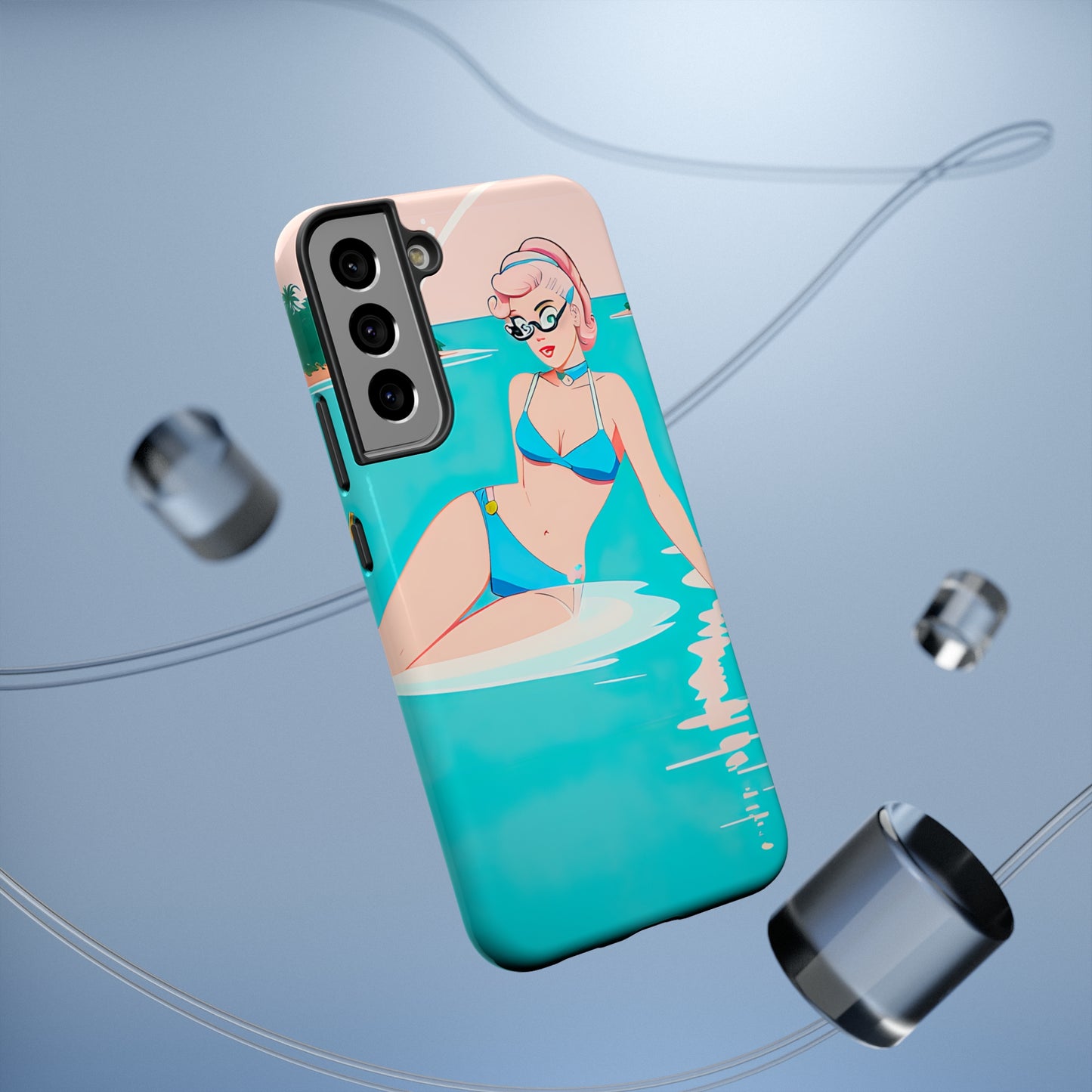 Impact-Resistant Phone Case with Shoreside Pin-Up [TEDDY]