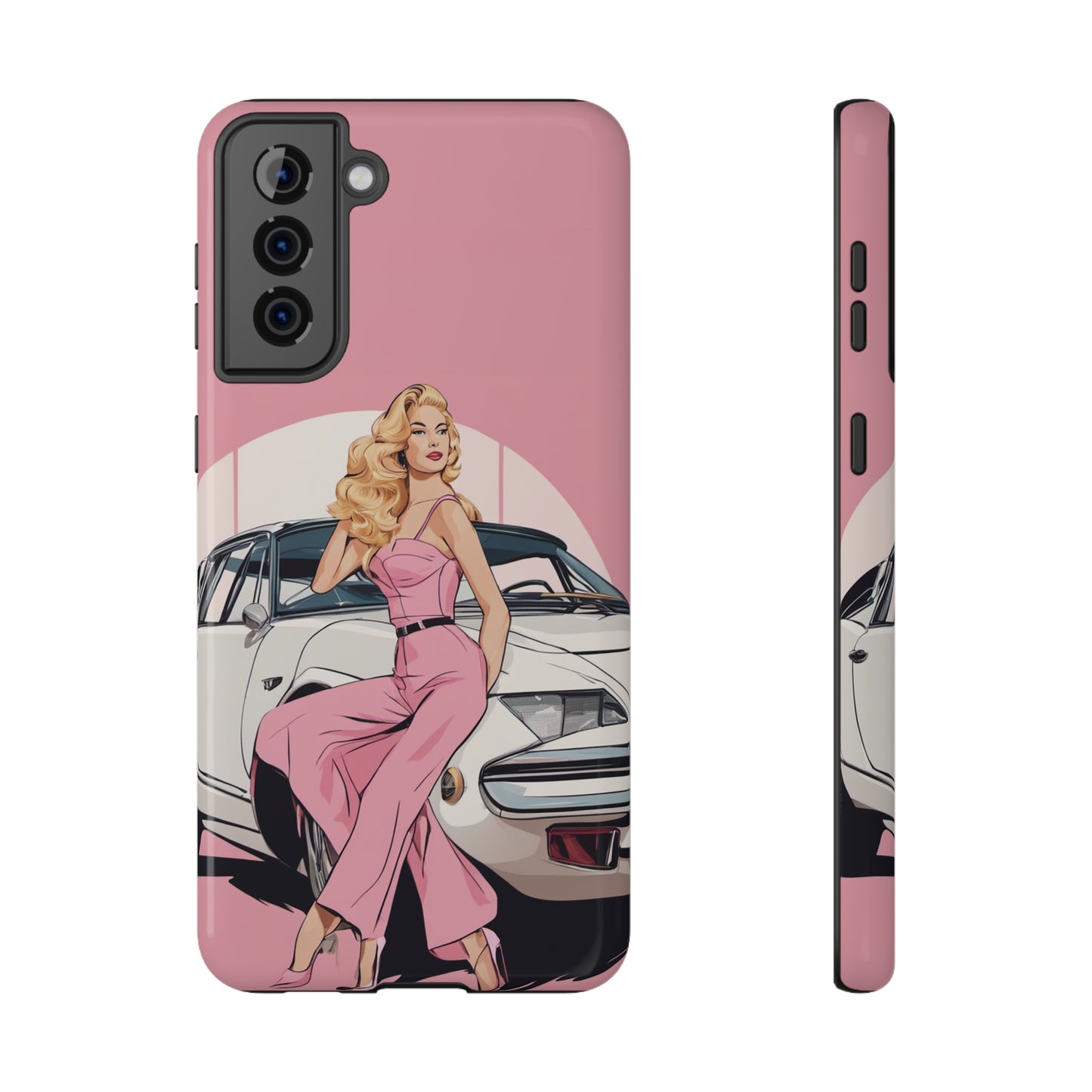 Impact-Resistant Phone Case with Pink Arch Pin-Up [TEDDY]