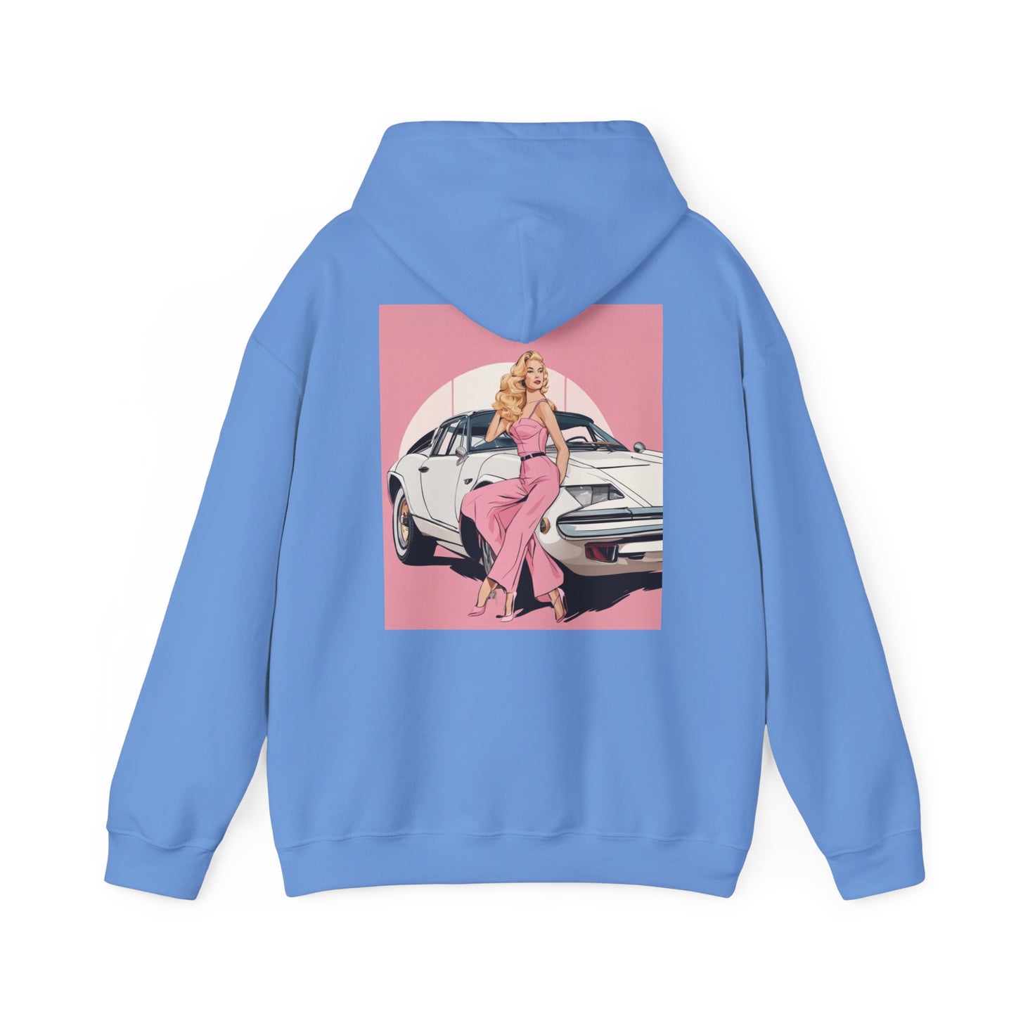 Unisex Heavy Blend™ Hooded Sweatshirt with Pink Logo [TEDDY]