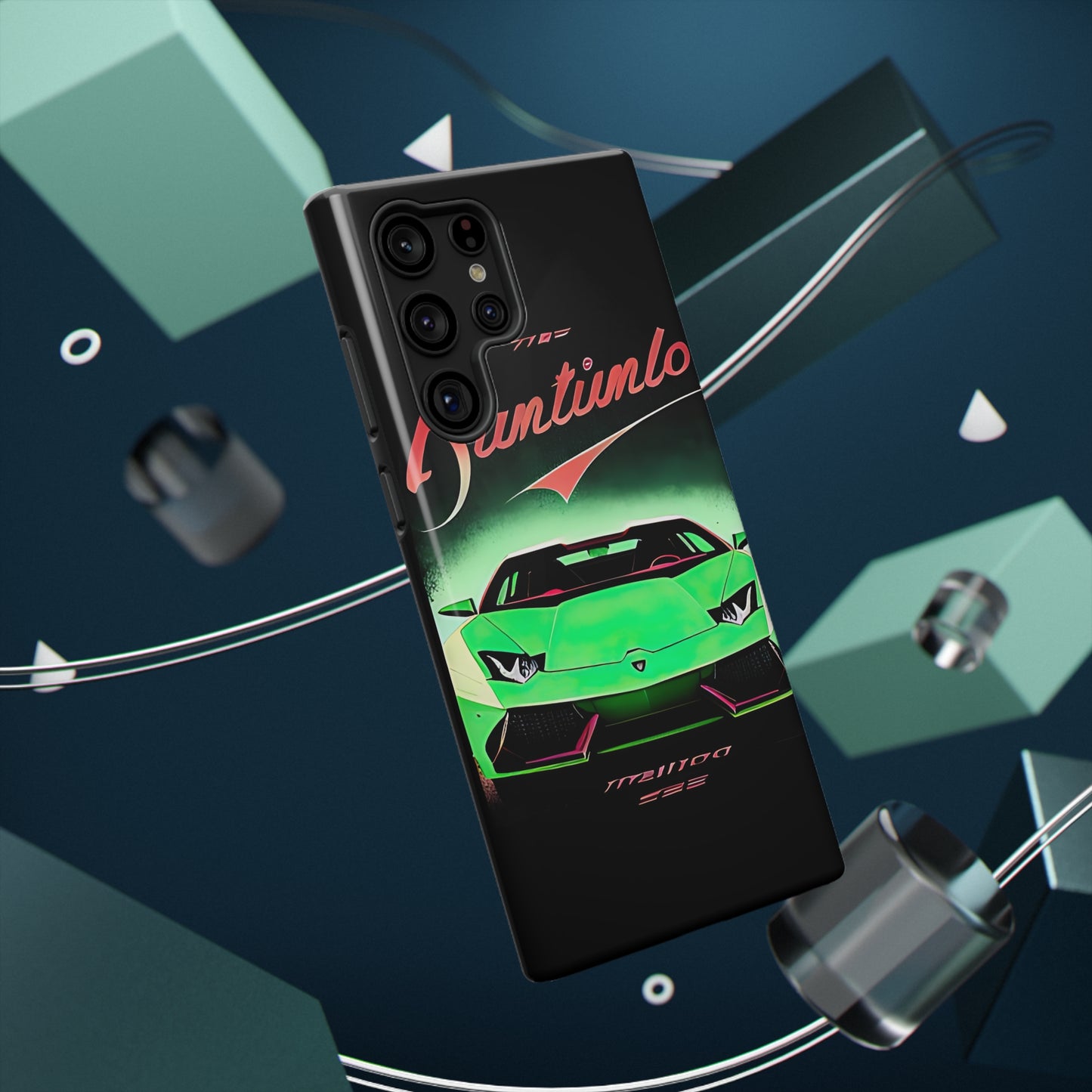 Impact-Resistant Phone Case with Green Lambo [TEDDY]