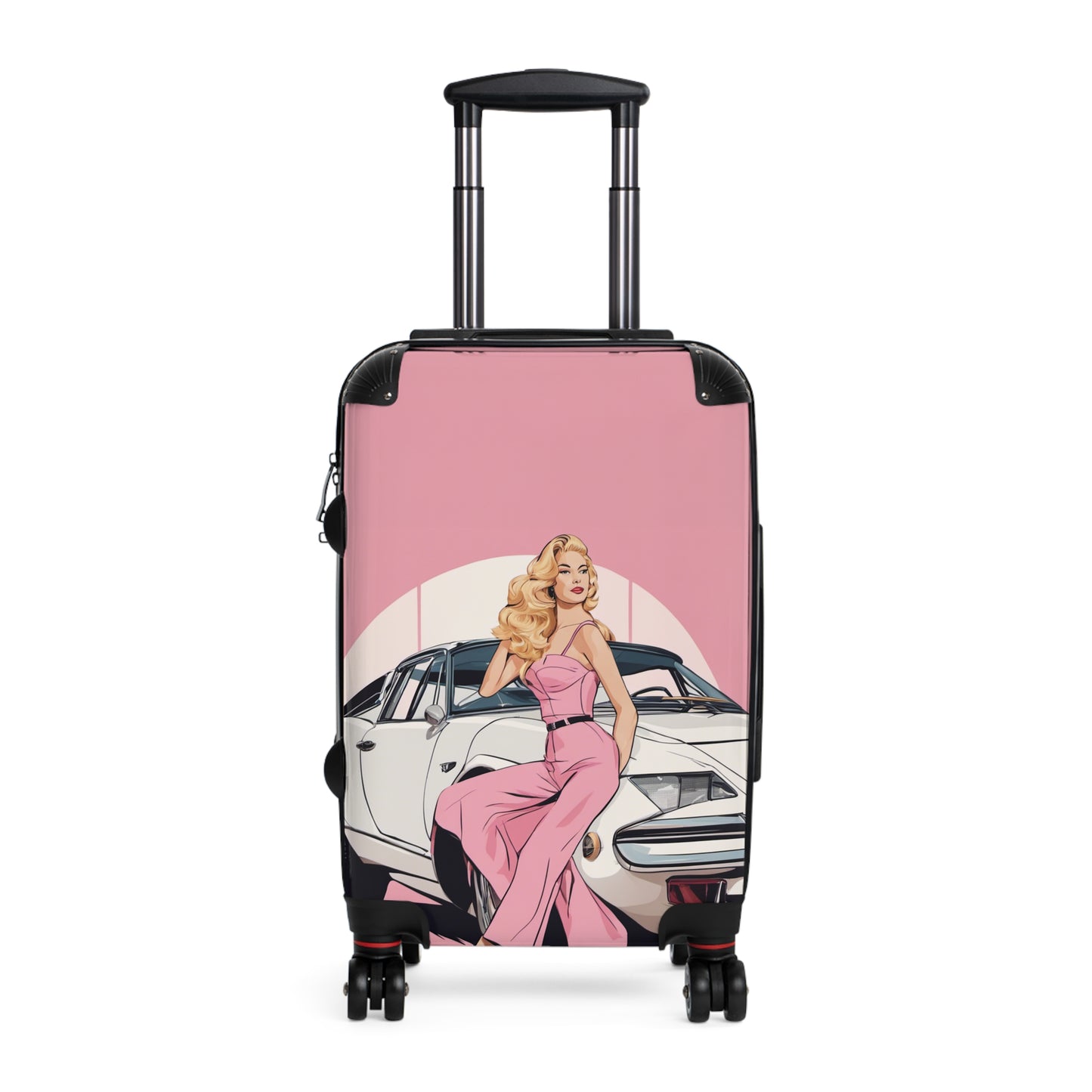 Suitcase with Retro Print: 
Pink Arch Pin-Up [TEDDY]