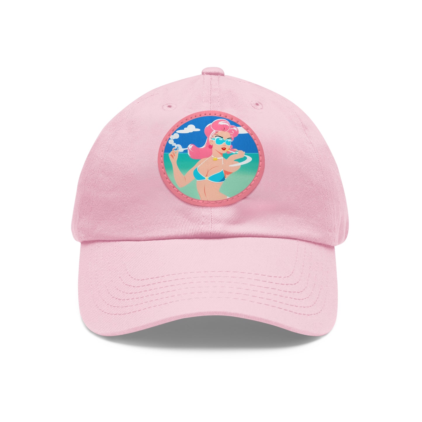 Dad Hat with Leather Patch with Art Deco Pin-Up [TEDDY]