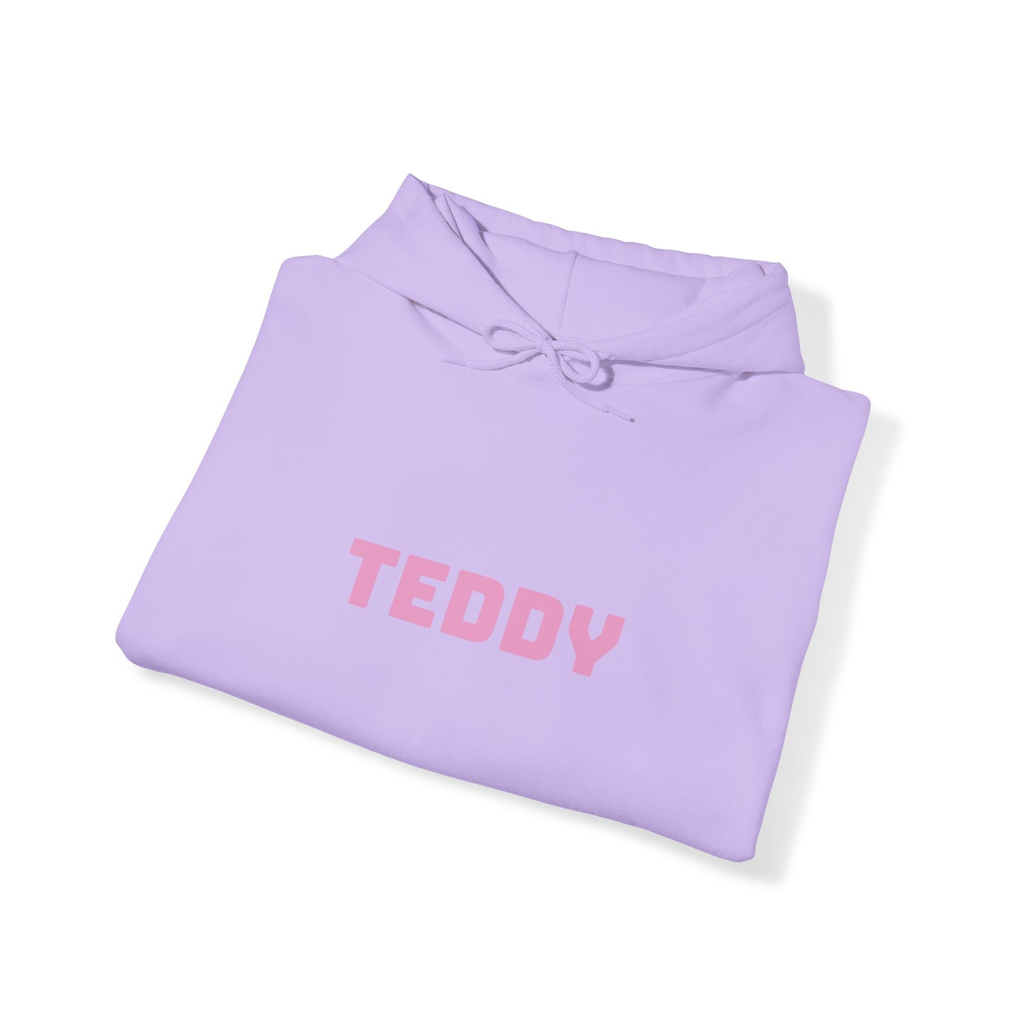 Unisex Heavy Blend™ Hooded Sweatshirt with Pink Logo [TEDDY]