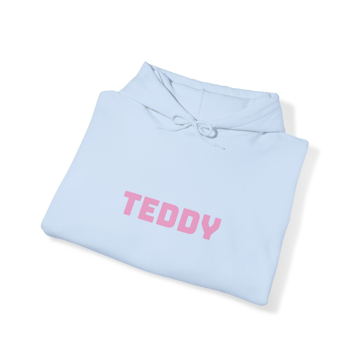 Unisex Heavy Blend™ Hooded Sweatshirt with Pink Logo [TEDDY]