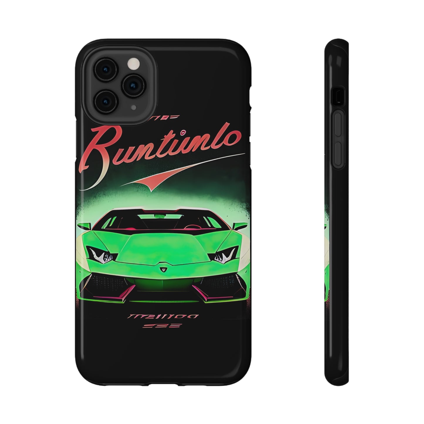 Impact-Resistant Phone Case with Green Lambo [TEDDY]