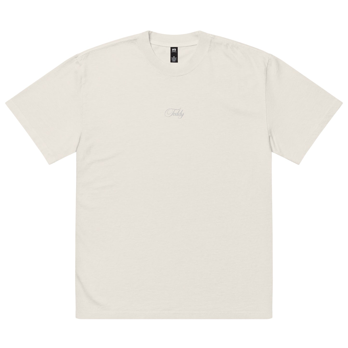 Oversized Faded T-Shirt Embroidered Logo White [TEDDY]